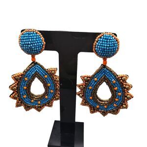 Earrings Artisan Intricate Beadwork Colorful Statement Boho Pierced SKU2280